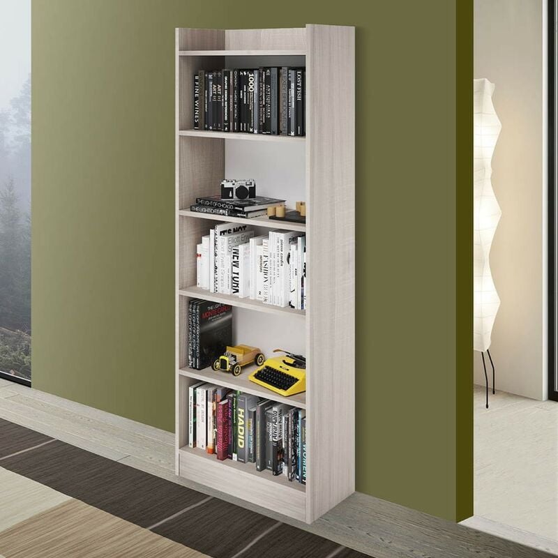 foto del prodotto libreria con 5 ripiani colore olmo 64x180h cm alessia