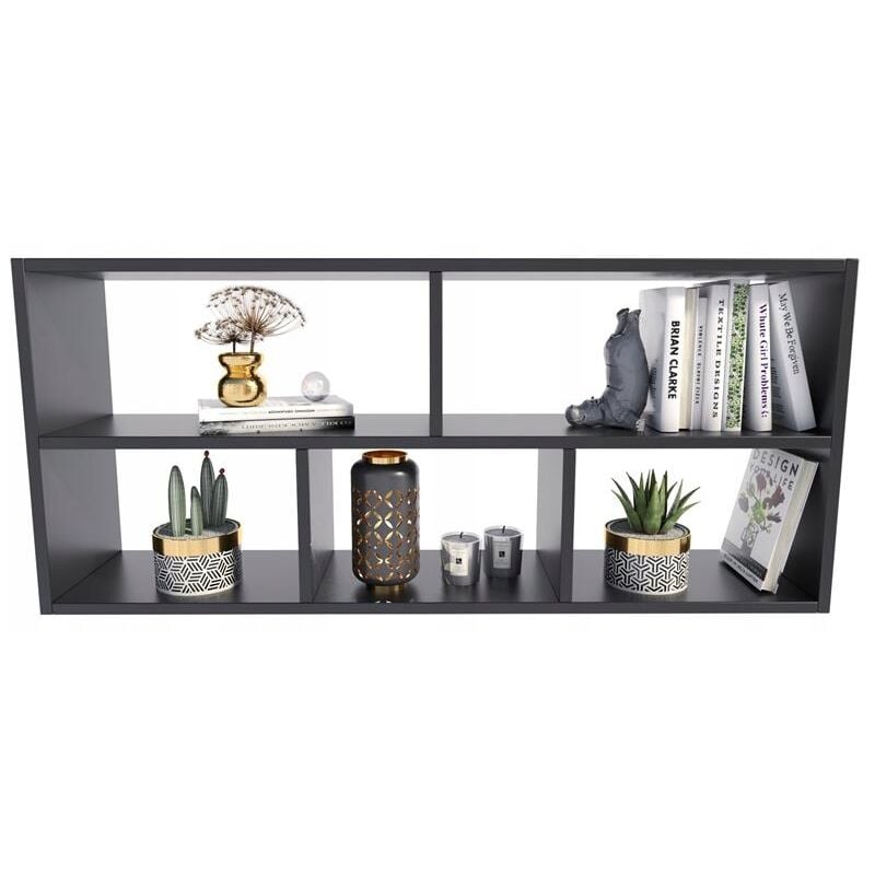 foto del prodotto libreria con mensola teo nera, mobiletto portafoto