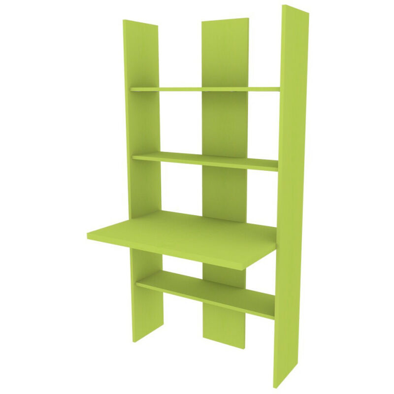 foto del prodotto libreria con scrivania incorporata spaziosa, robusta e facile da montare verde lime