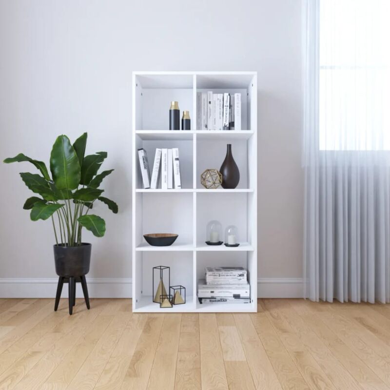 foto del prodotto libreria credenza bianca 66x30x130 cm in legno multistrato vidaxl
