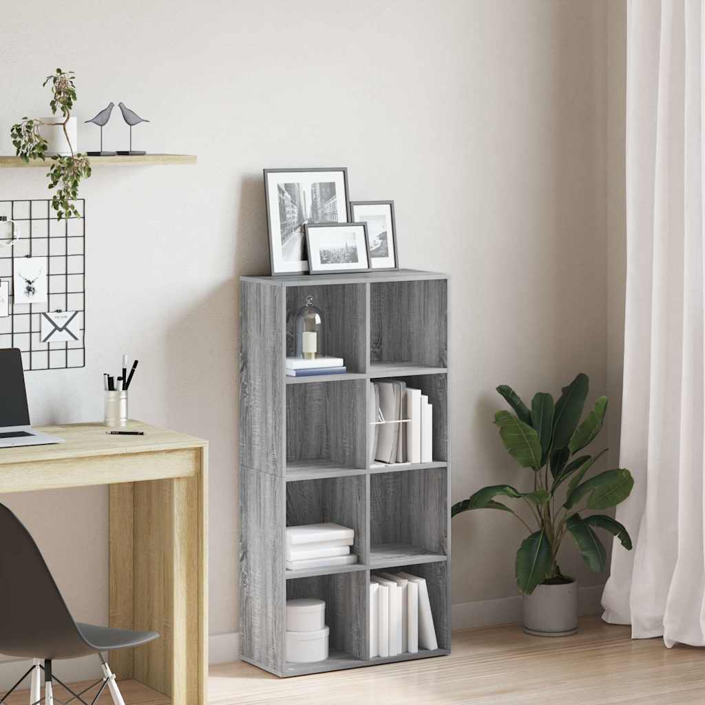 foto del prodotto libreria credenza grigio sonoma 66x30x130 cm legno multistrato cod mxl 6549