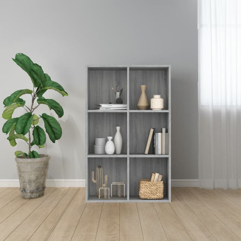 foto del prodotto libreria credenza grigio sonoma 66x30x98 cm legno multistrato vidaxl