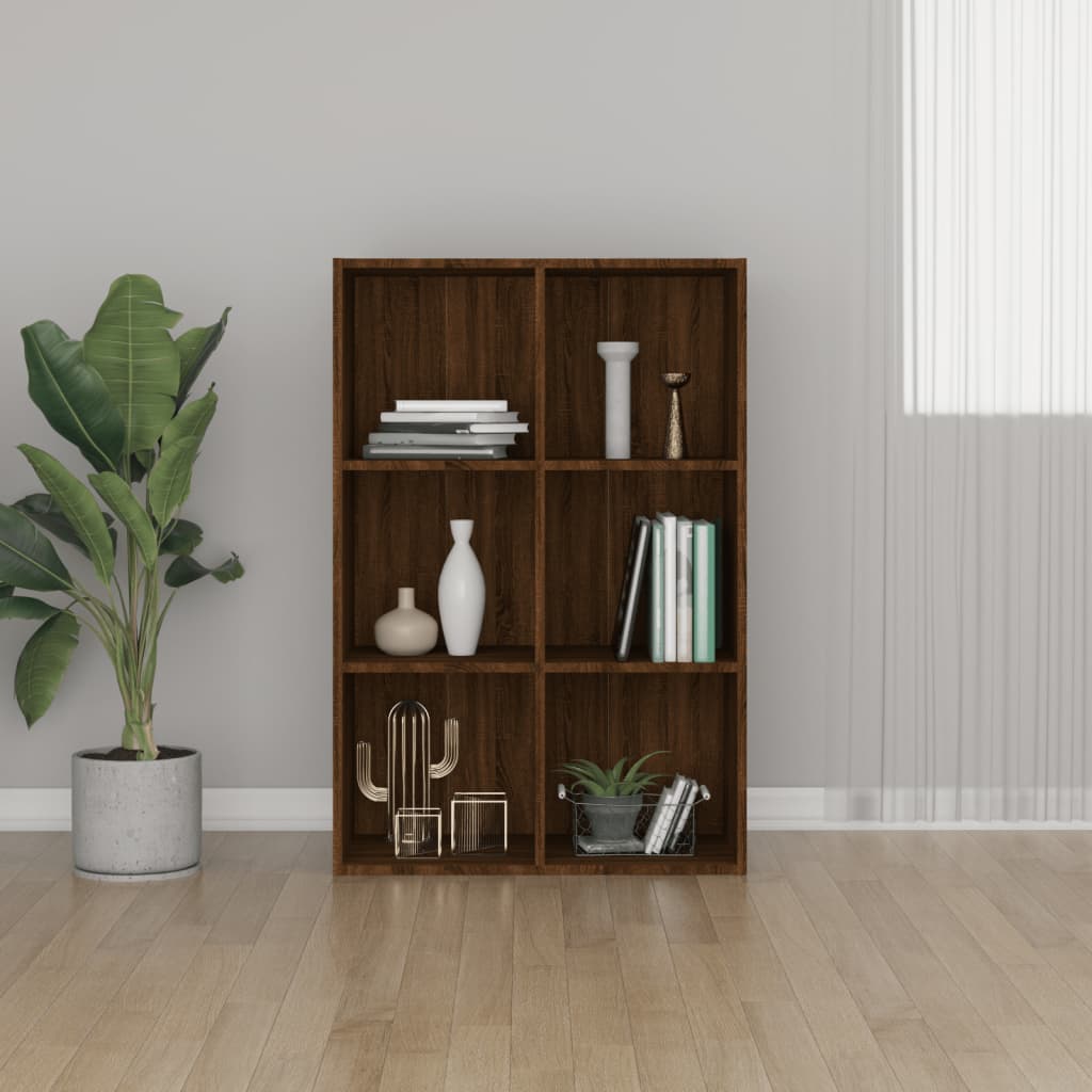 foto del prodotto libreria credenza rovere marrone 66x30x98 cm legno multistrato cod mxl 25329