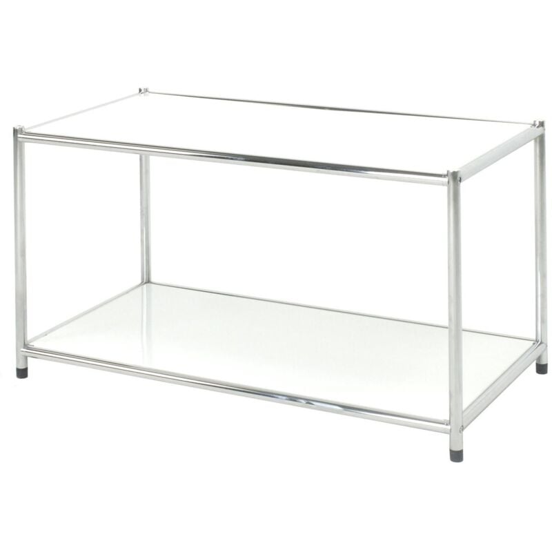 foto del prodotto libreria cromata con 2 ripiani bianchi 40x80x40,5
