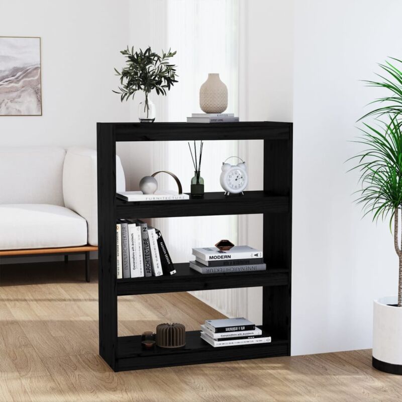 foto del prodotto libreria da 80x30x103cm con 3 ripiani disponibile in vari colori colore nero