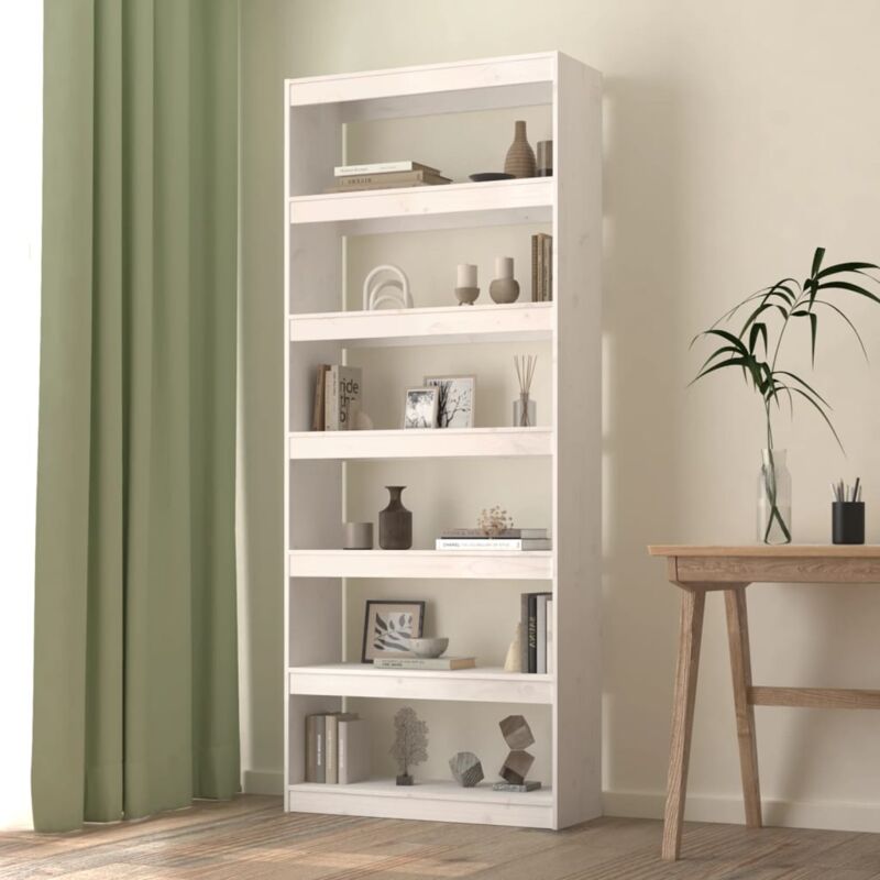 foto del prodotto libreria da 80x30x200cm con 6 scomparti disponibile in vari colori colore bianco