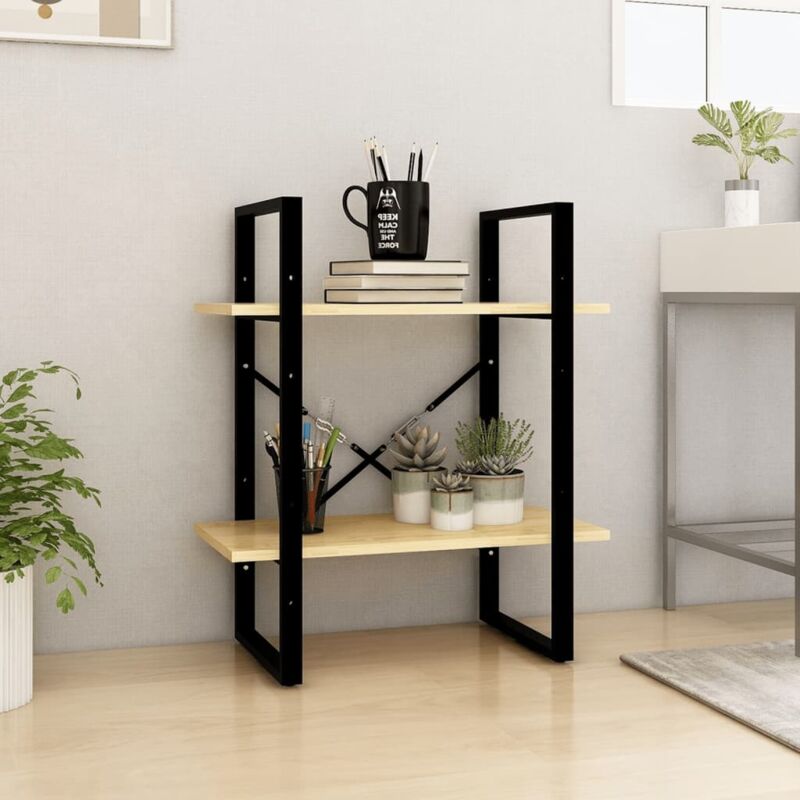 foto del prodotto libreria da salotto o studio con 2 ripiani design moderno vari colori colore marrone chiaro