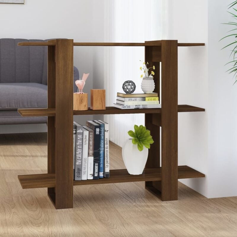 foto del prodotto libreria da salotto o ufficio dal design elegante 3 ripiani vari colori colore marrone