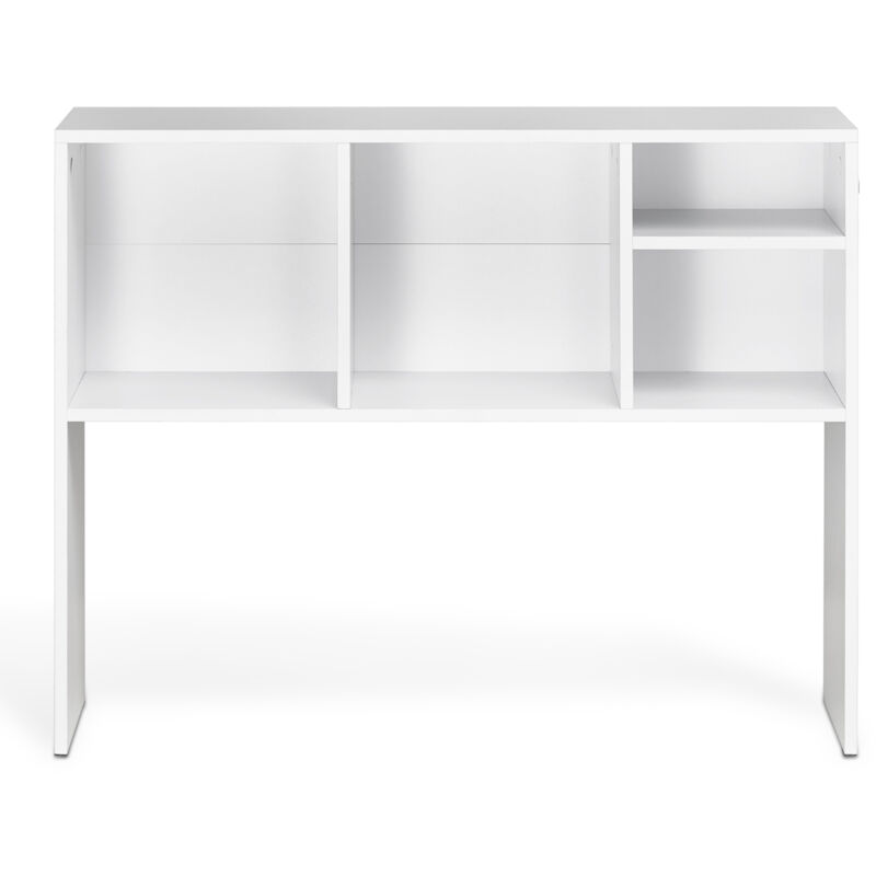 foto del prodotto libreria da scrivania a 1 ripiano, 37 x 9,4 x 28,7 organizer portaoggetti bianco, ripiano espositivo in legno con piedini antiscivolo per ufficio,