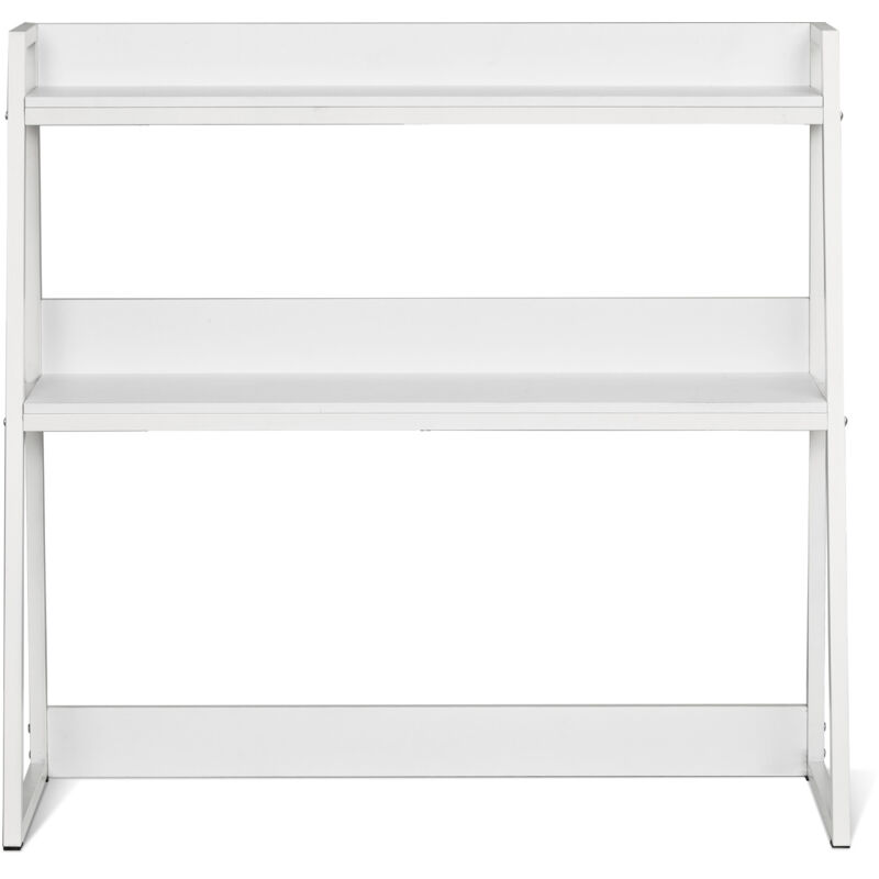foto del prodotto libreria da scrivania, organizer da scrivania a 2 ripiani. 37,4 x12,6 x35,4 , con piedini antiscivolo. per ufficio, casa e dormitorio, bianco