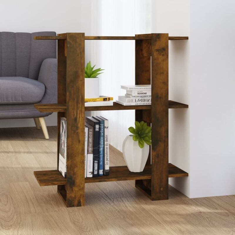 foto del prodotto libreria dal design moderno con 3 ripiani disponibile in vari colori colore marrone fumo