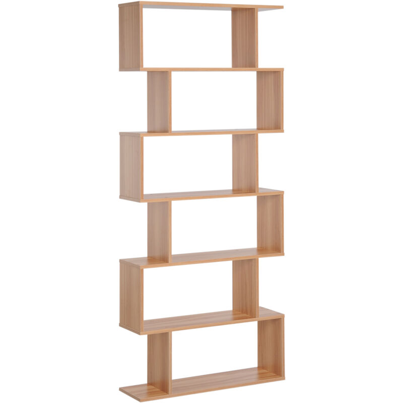 foto del prodotto libreria design moderno in legno con 6 ripiani per casa e ufficio homcom