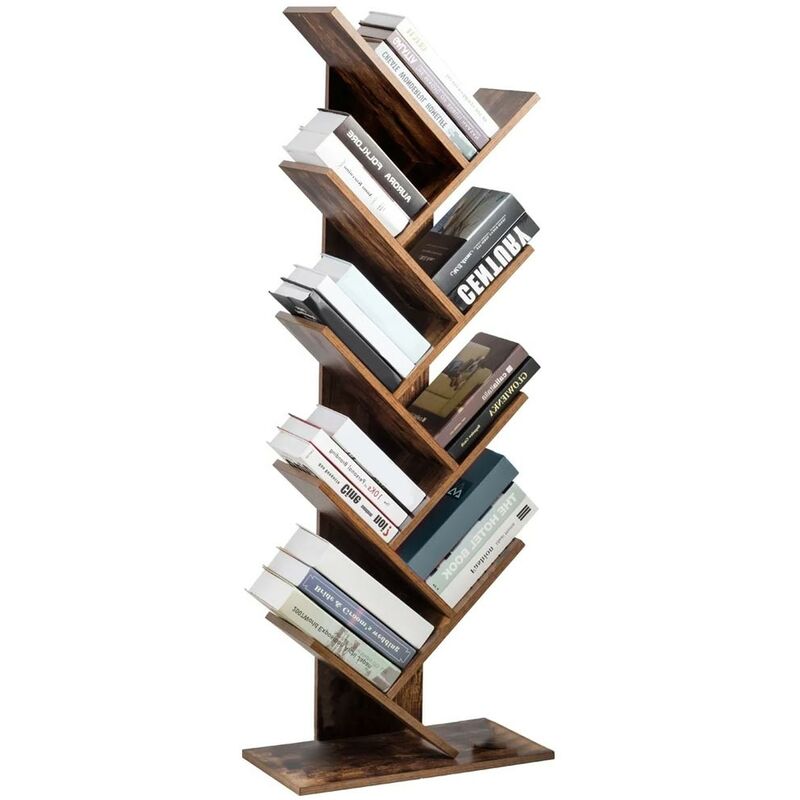 foto del prodotto libreria design moderno industriale scaffale 10 ripiani legno mdf casa ufficio