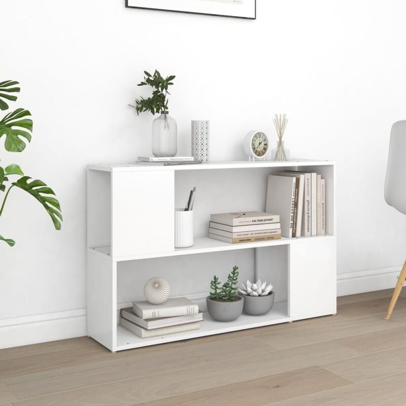 foto del prodotto libreria di design da salotto o studio con 2 ripiani disponibili vari colori colore bianco