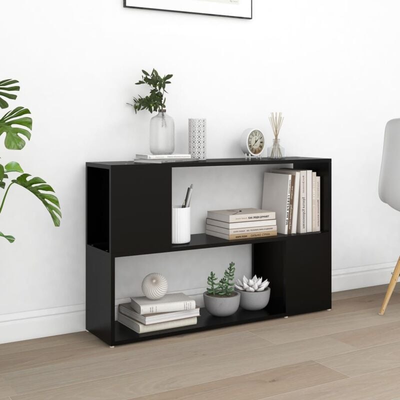 foto del prodotto libreria di design da salotto o studio con 2 ripiani disponibili vari colori colore nero