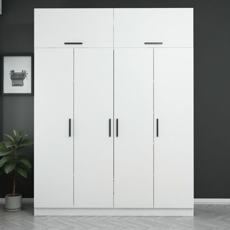 foto del prodotto libreria di design in metallo 5 ripiani legno e nero foch
