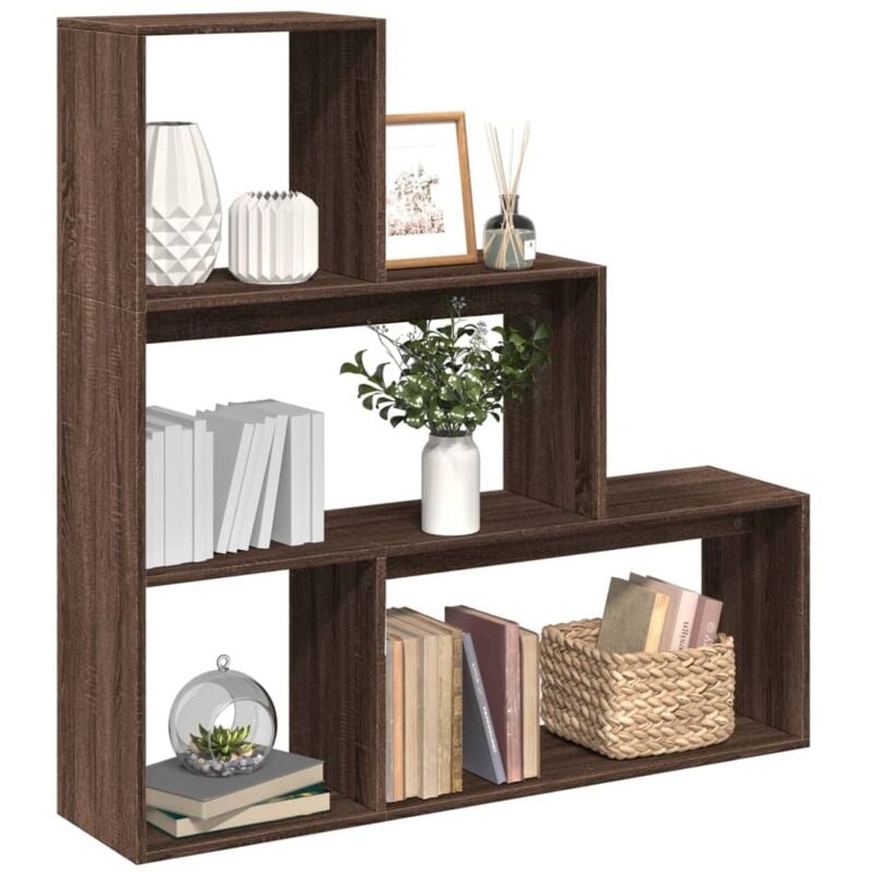 foto del prodotto libreria divisoria 3piani rovere marrone 123x29x123 truciolato vidaxl