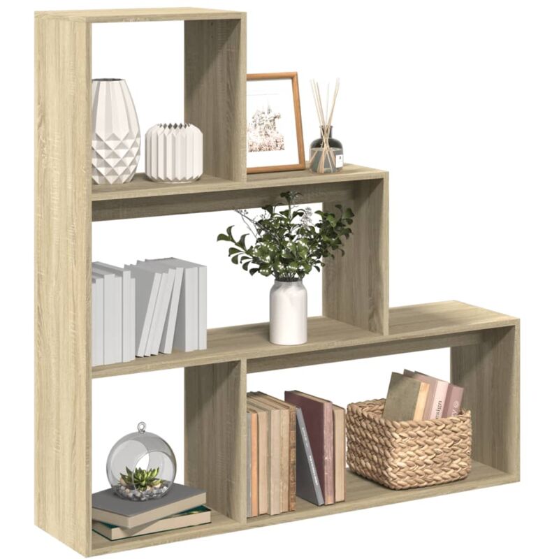 foto del prodotto libreria divisorio 3 ripiani sonoma 123x29x123 cm in truciolato vidaxl