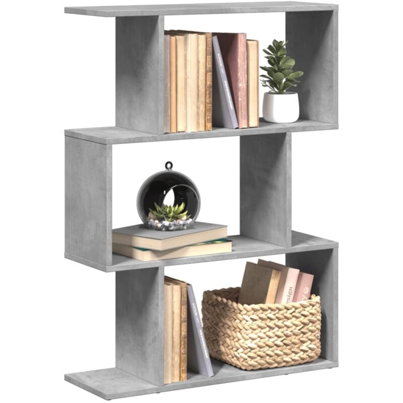 foto del prodotto libreria divisorio 3piani grigio cemento 70x24x97 cm truciolato vidaxl