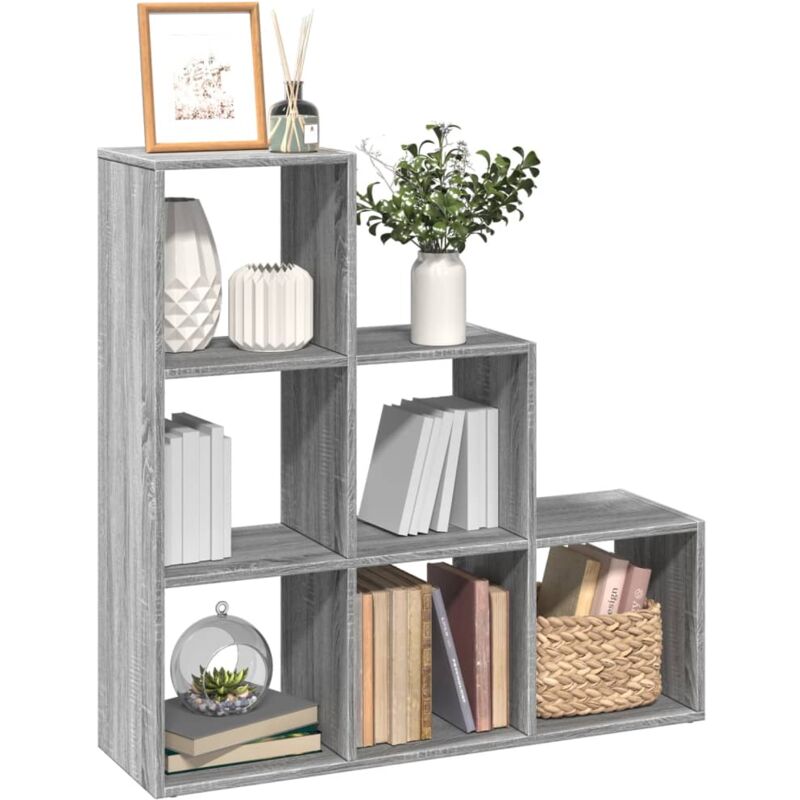 foto del prodotto libreria divisorio 3ripiani grigio sonoma 99x29x99cm truciolato vidaxl