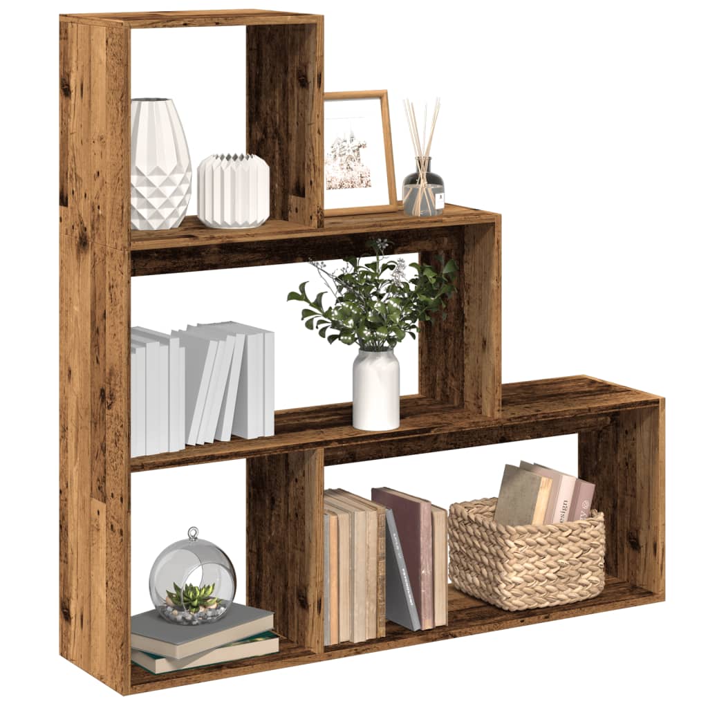 foto del prodotto libreria divisorio 3ripiani legno antico 123x29x123 truciolato