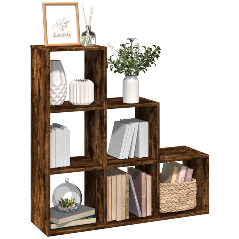 foto del prodotto libreria divisorio 3ripiani rovere fumo 99x29x99cm truciolato vidaxl
