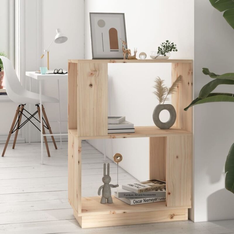 foto del prodotto libreria divisorio 51x25x70 cm in legno massello di pino vidaxl