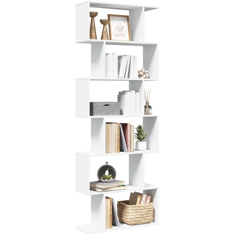 foto del prodotto libreria divisorio 6 ripiani bianca 70x24x193 cm in truciolato vidaxl 819497