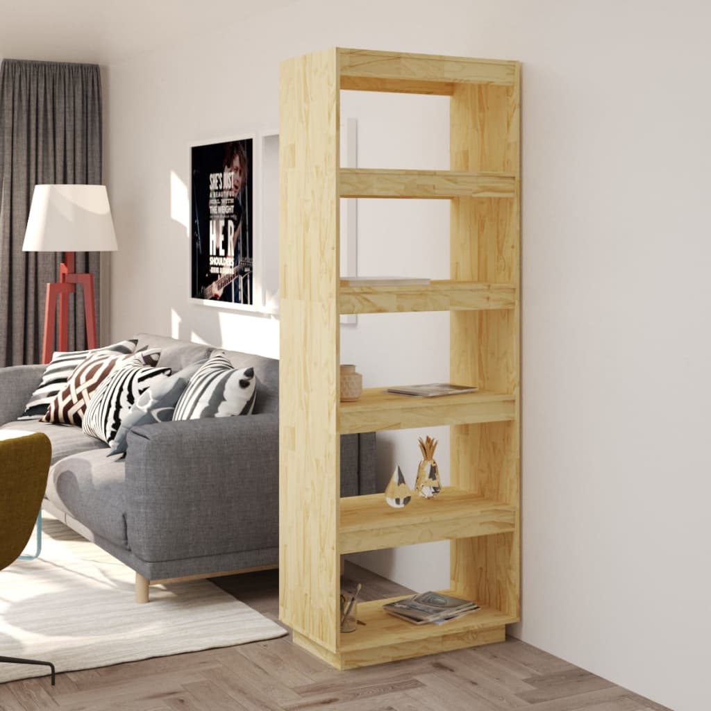 foto del prodotto libreria divisorio 60x35x167 cm in legno massello di pino cod mxl 23398