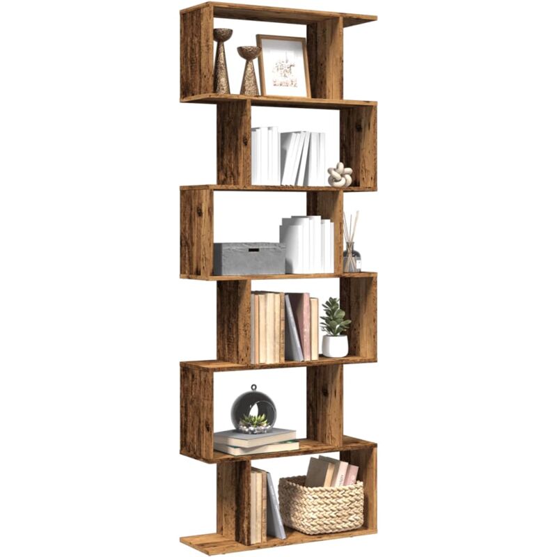 foto del prodotto libreria divisorio 6ripiani legno antico 70x24x193cm truciolato vidaxl