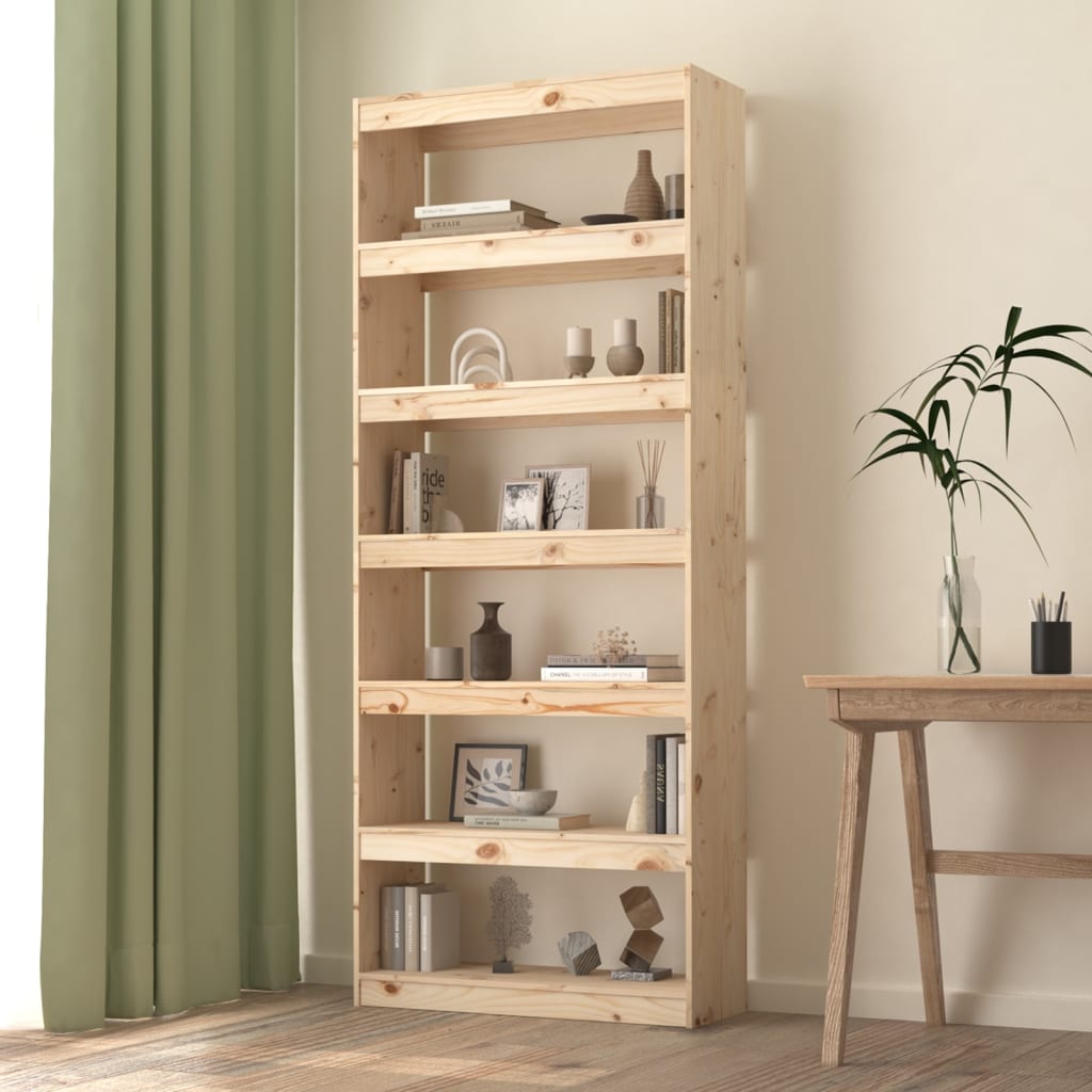 foto del prodotto libreria divisorio 80x30x199,5 cm in legno massello di pino