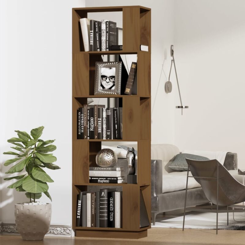 foto del prodotto libreria divisorio ambrato 51x25x163,5cm legno massello di pino vidaxl 267835
