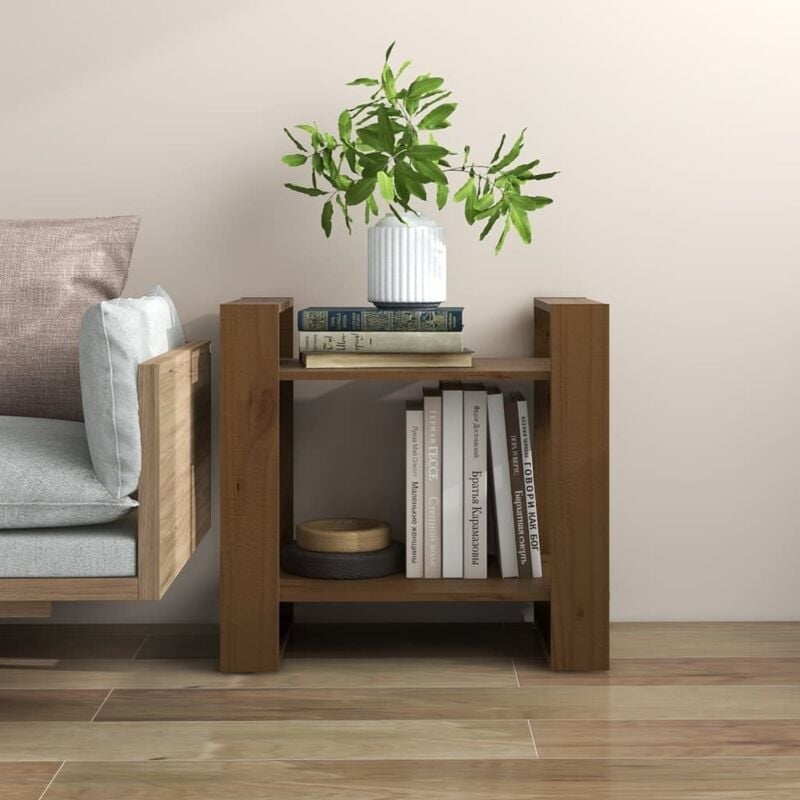 foto del prodotto libreria divisorio ambrato 60x35x57 cm in legno massello vidaxl