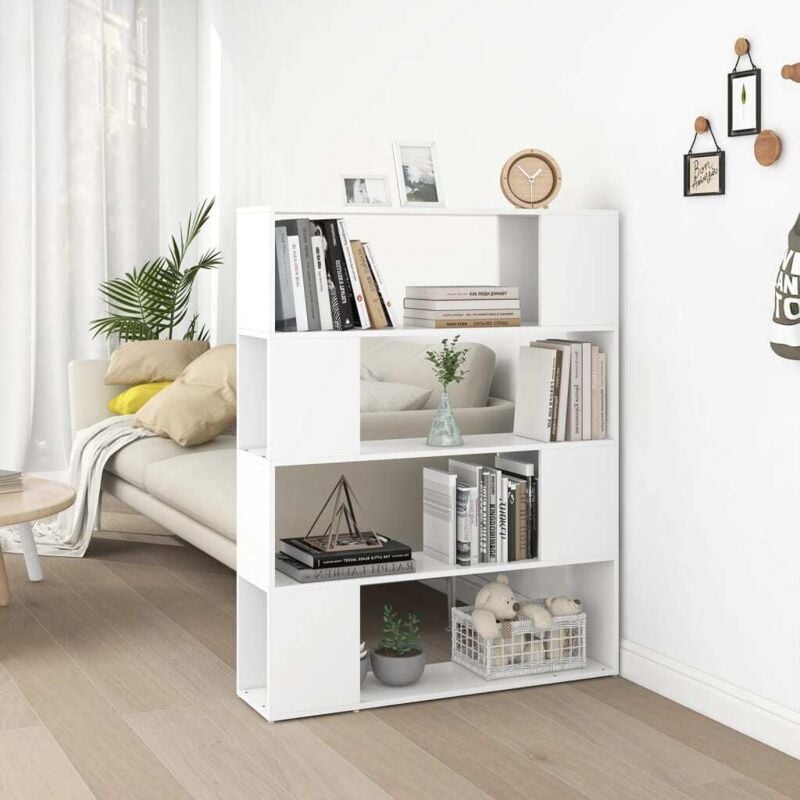 foto del prodotto libreria divisorio bianco 100x24x124 cm vidaxl