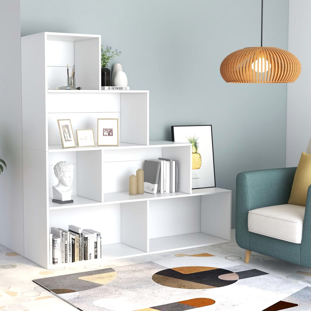 foto del prodotto libreria/divisorio bianco 155x24x160 cm in legno multistrato cod mxl 7804