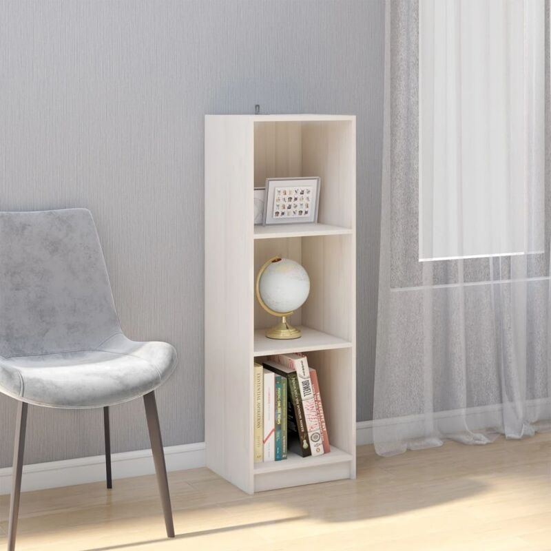 foto del prodotto libreria divisorio bianco 36x33x110 cm legno massello di pino vidaxl