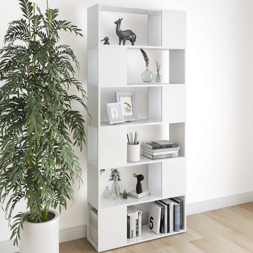foto del prodotto libreria divisorio bianco 80x24x186 cm in truciolato cod mxl 6399