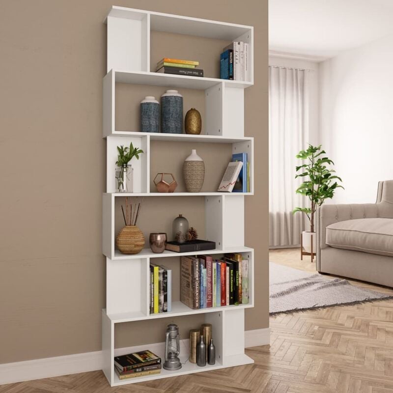 foto del prodotto libreria divisorio bianco 80x24x192 cm in legno multistrato - vidaxl
