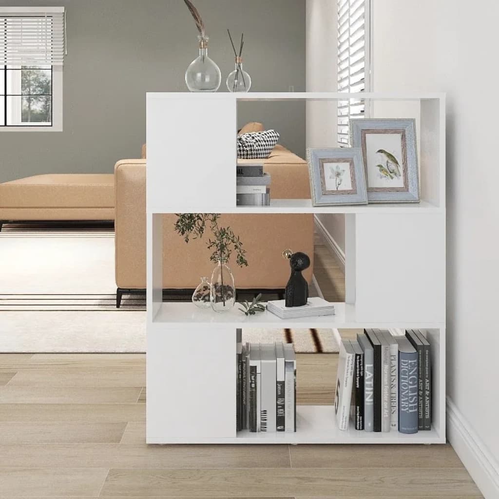 foto del prodotto libreria/divisorio bianco 80x24x94 cm in legno multistrato