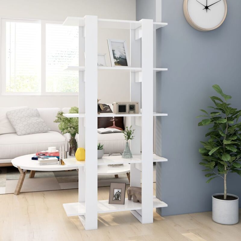 foto del prodotto libreria divisorio bianco 80x30x160 cm in legno multistrato vidaxl