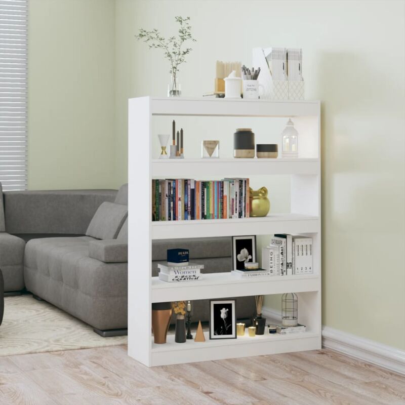 foto del prodotto libreria divisorio bianco lucido 100x30x135 cm vidaxl