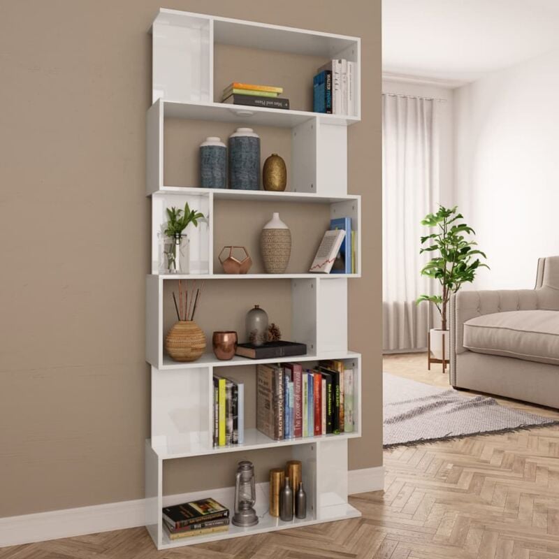 foto del prodotto libreria divisorio bianco lucido 80x24x192 cm vidaxl