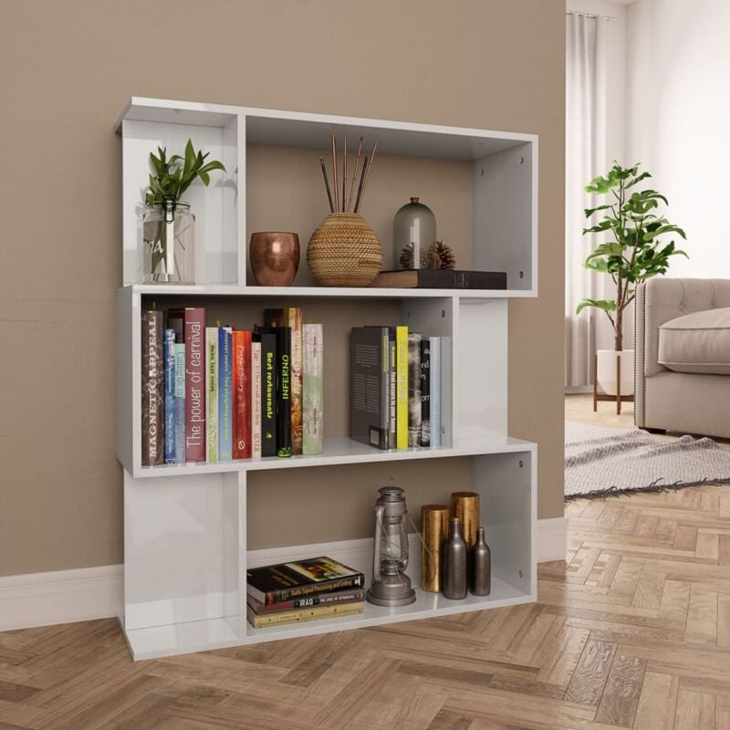 foto del prodotto libreria divisorio bianco lucido 80x24x96 cm vidaxl