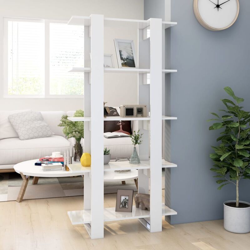 foto del prodotto libreria divisorio bianco lucido 80x30x160 cm vidaxl 561130