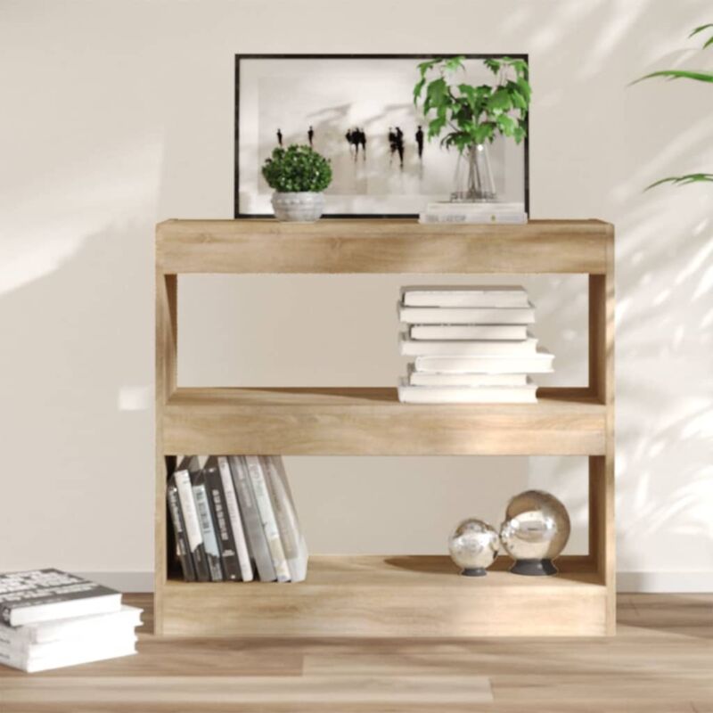 foto del prodotto libreria divisorio da salotto o studio 80x30x72m con 2 ripiani vari colori colore marrone