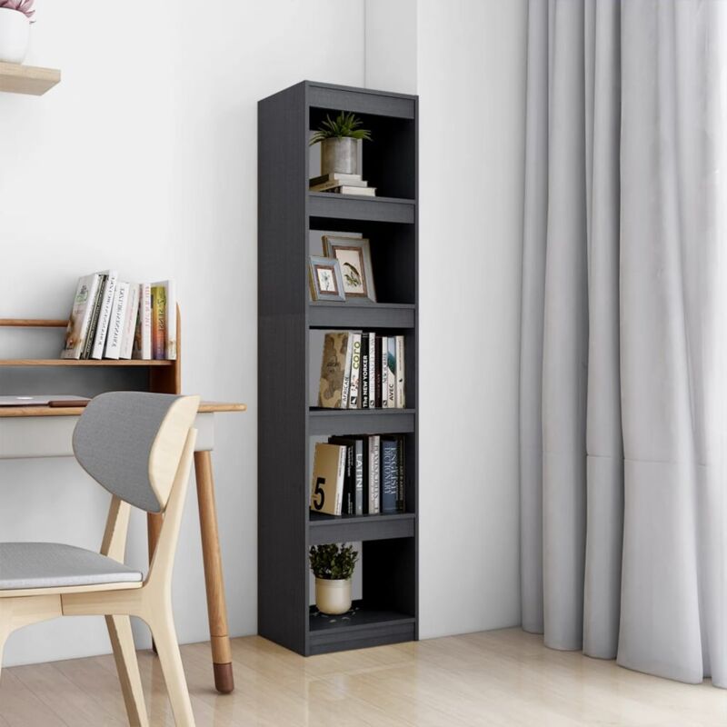 foto del prodotto libreria divisorio grigio 40x30x167,5 cm in massello di pino vidaxl