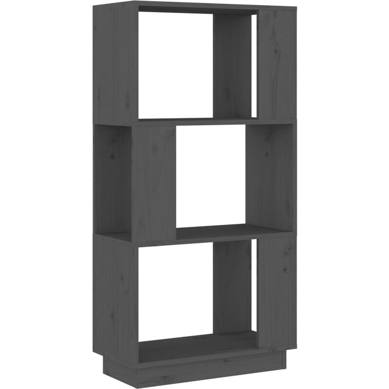 foto del prodotto libreria divisorio grigio 51x25x101 cm legno massello di pino vidaxl