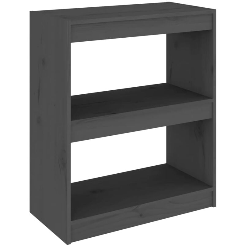 foto del prodotto libreria divisorio grigio 60x30x71,5 cm in massello di pino vidaxl