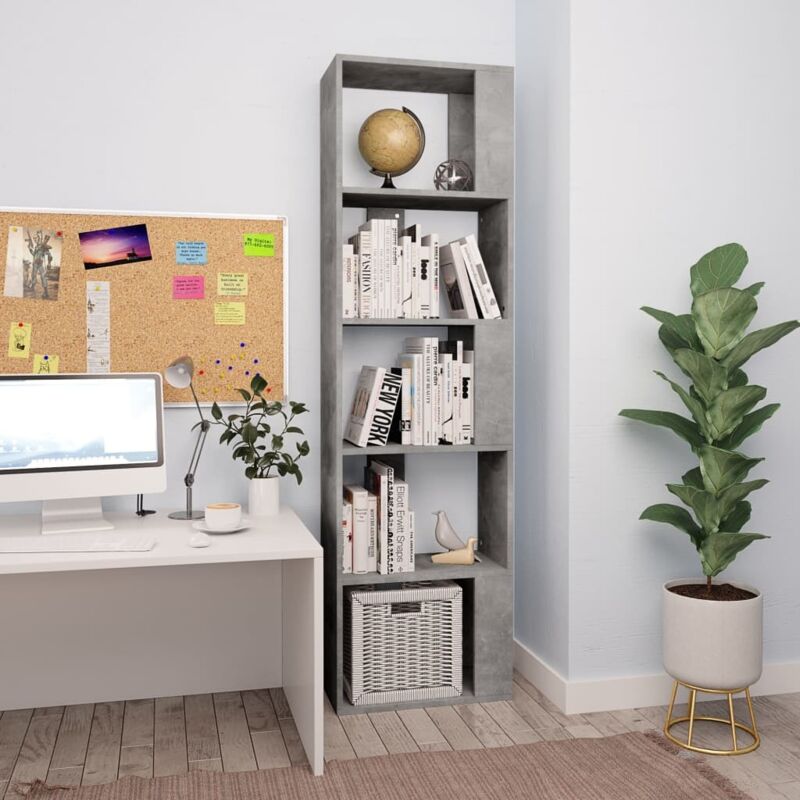 foto del prodotto libreria divisorio grigio cemento 45x24x159cm legno multistrato vidaxl