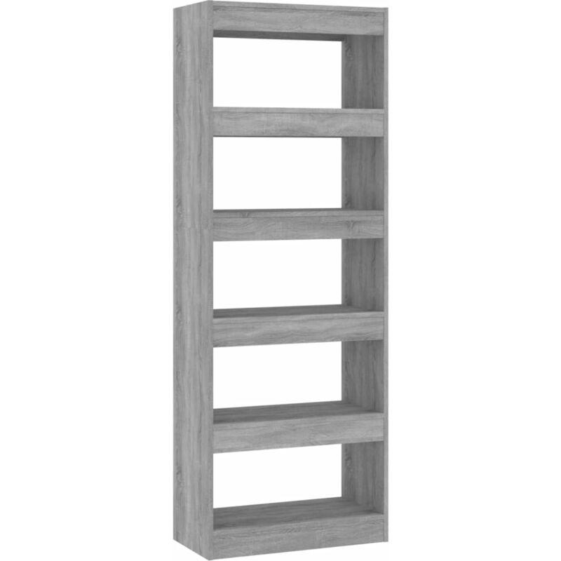 foto del prodotto libreria divisorio grigio cemento 60x30x166 cm in truciolato